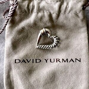 Vintage David Yurman yellow gold & silver heart brooch pin.